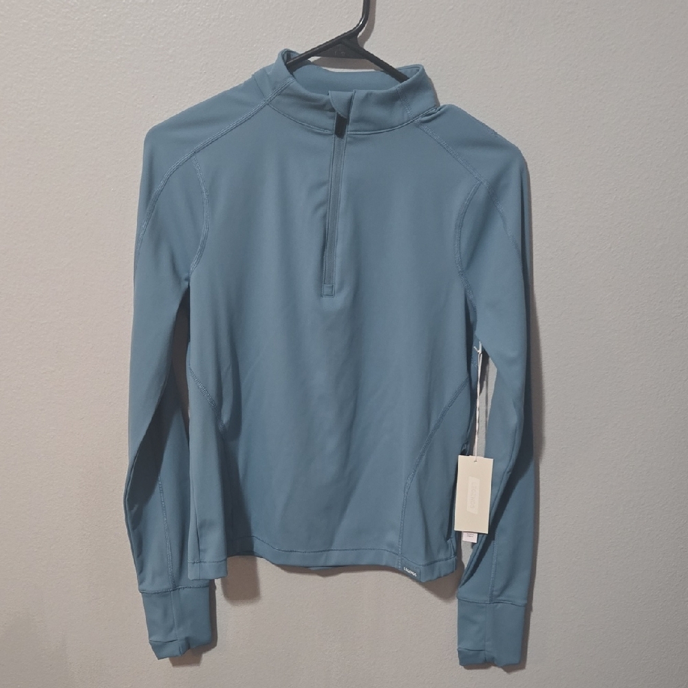 NWT Women's Legends Blue Long Sleeve Quarter-Zip Top In Size Large